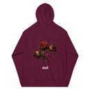 "Stay Stylish and Sustainable with Burkesgarb Rose $kull Unisex Eco Raglan Hoodie"