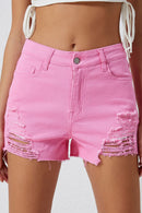 Effortlessly Cool: Distressed Denim Shorts at Burkesgarb