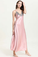 "Luxurious Comfort: Full Size Satin Night Dress at Burkesgarb