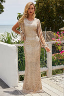 Boho Chic Vibes: Fringe Sleeve Maxi Dress at Burkesgarb