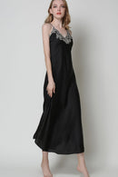"Luxurious Comfort: Full Size Satin Night Dress at Burkesgarb
