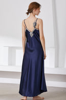 "Luxurious Comfort: Full Size Satin Night Dress at Burkesgarb