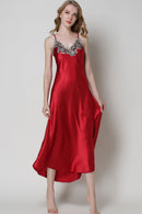 "Luxurious Comfort: Full Size Satin Night Dress at Burkesgarb