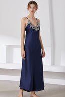"Luxurious Comfort: Full Size Satin Night Dress at Burkesgarb