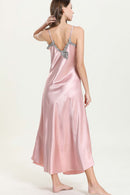 "Luxurious Comfort: Full Size Satin Night Dress at Burkesgarb