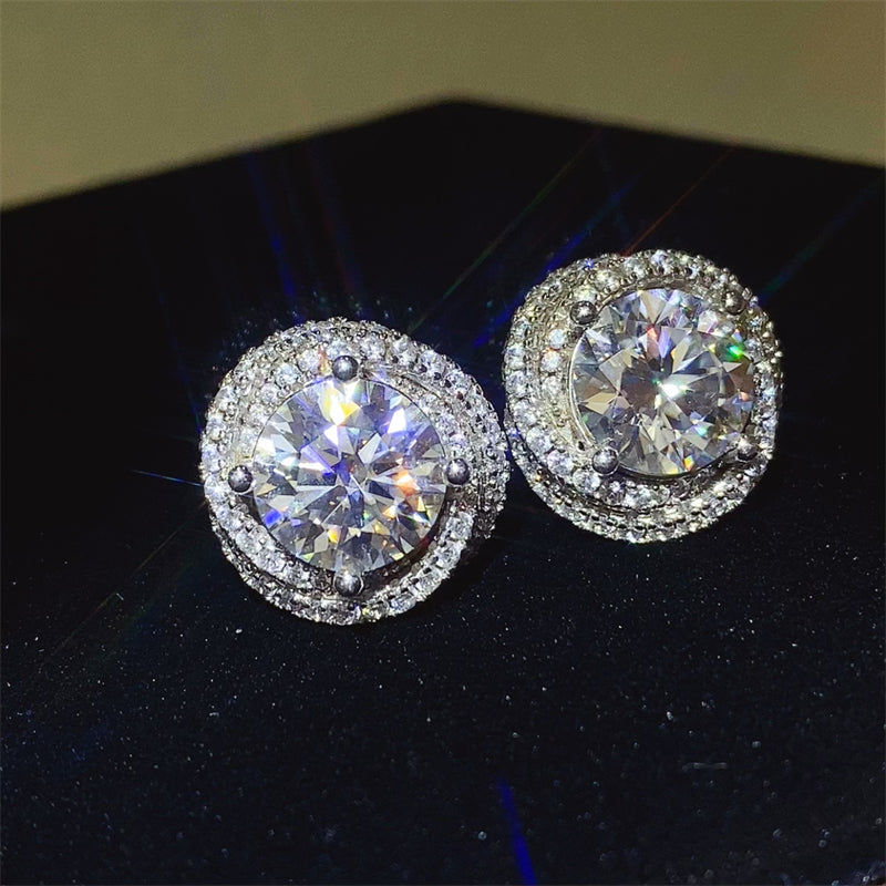 6 Carat Moissanite 925 Sterling Silver Earrings at BurkesGarb | 1-Pair