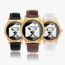 "Experience Time in Style with the Burkesgarb Italian Olive Lumber Wooden Watch - Leather Strap"
