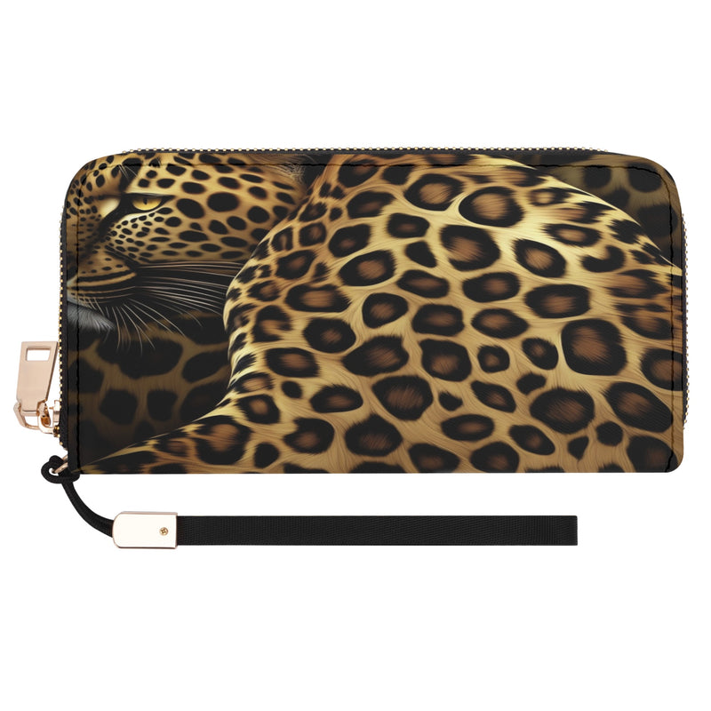 "Unleash Your Wild Side with Burkesgarb Leopard Design Clutch Wallet - A Fierce and Stylish Accessory for the Modern Fashionista!"