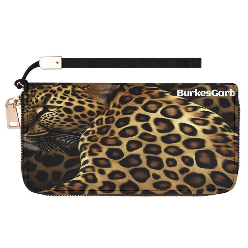 "Unleash Your Wild Side with Burkesgarb Leopard Design Clutch Wallet - A Fierce and Stylish Accessory for the Modern Fashionista!"