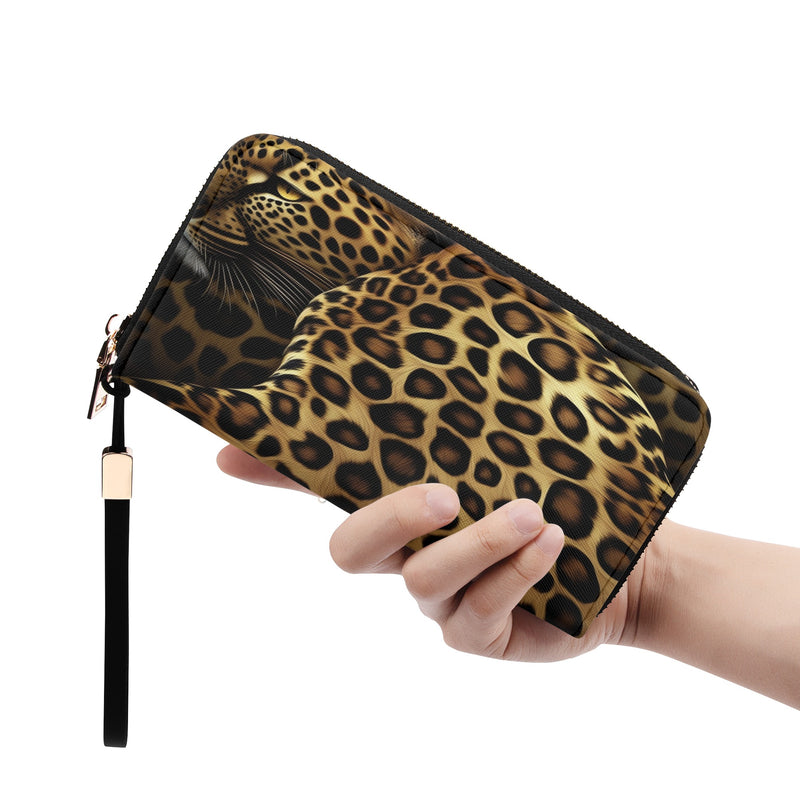 "Unleash Your Wild Side with Burkesgarb Leopard Design Clutch Wallet - A Fierce and Stylish Accessory for the Modern Fashionista!"