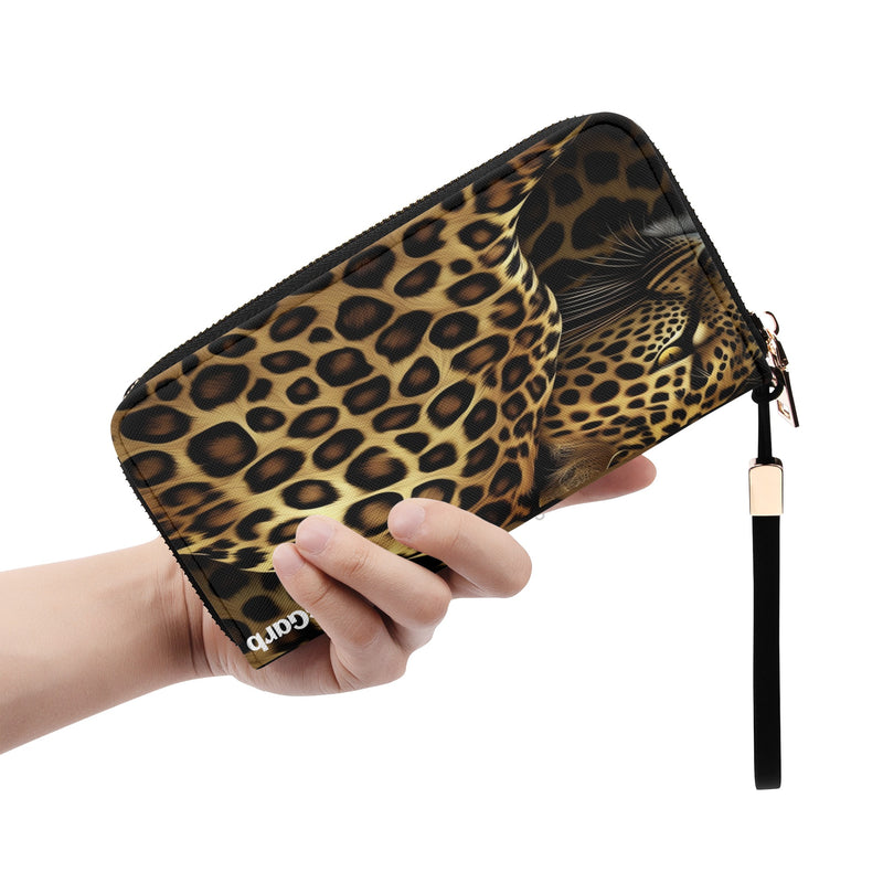 "Unleash Your Wild Side with Burkesgarb Leopard Design Clutch Wallet - A Fierce and Stylish Accessory for the Modern Fashionista!"