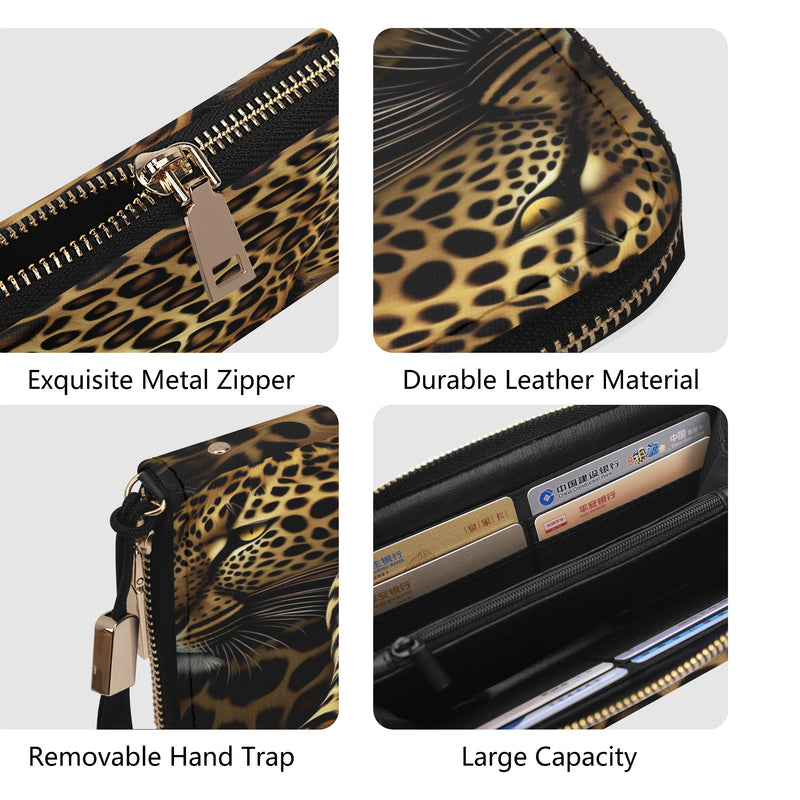 "Unleash Your Wild Side with Burkesgarb Leopard Design Clutch Wallet - A Fierce and Stylish Accessory for the Modern Fashionista!"