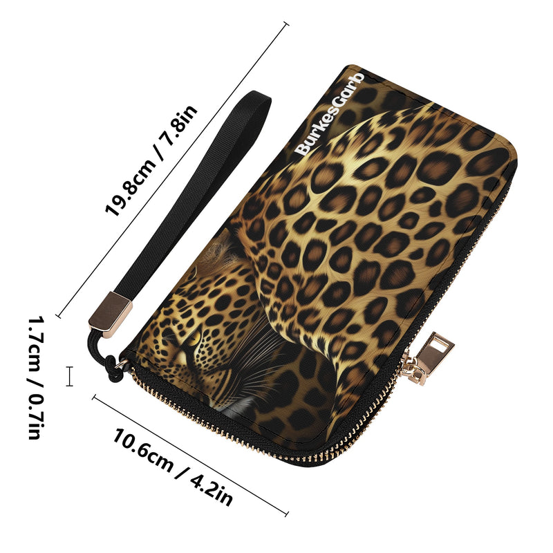 "Unleash Your Wild Side with Burkesgarb Leopard Design Clutch Wallet - A Fierce and Stylish Accessory for the Modern Fashionista!"