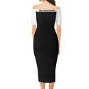 "Elevate Your Style with Burkesgarb Women's Off The Shoulder Office Lady Dress - The Perfect Blend of Elegance and Professionalism!"