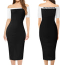 "Elevate Your Style with Burkesgarb Women's Off The Shoulder Office Lady Dress - The Perfect Blend of Elegance and Professionalism!"