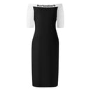 "Elevate Your Style with Burkesgarb Women's Off The Shoulder Office Lady Dress - The Perfect Blend of Elegance and Professionalism!"