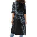 "Elevate Your Style with Burkesgarb Women's Smoke Half Sleeve Kimono Cardigan - Embrace Effortless Elegance!"