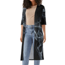 "Elevate Your Style with Burkesgarb Women's Smoke Half Sleeve Kimono Cardigan - Embrace Effortless Elegance!"