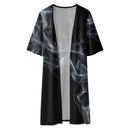 "Elevate Your Style with Burkesgarb Women's Smoke Half Sleeve Kimono Cardigan - Embrace Effortless Elegance!"