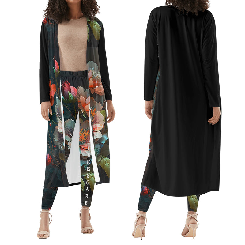 "Stay Cozy and Chic with Burkesgarb Women's Long Sleeve Cardigan and Leggings 2pcs"