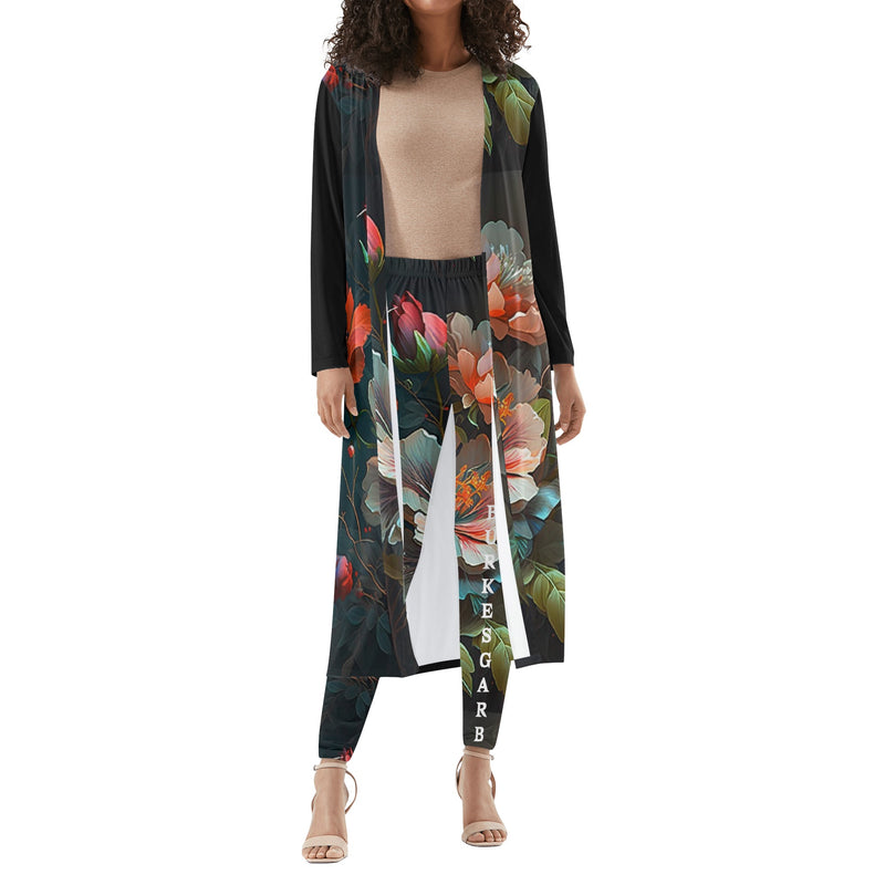 "Stay Cozy and Chic with Burkesgarb Women's Long Sleeve Cardigan and Leggings 2pcs"