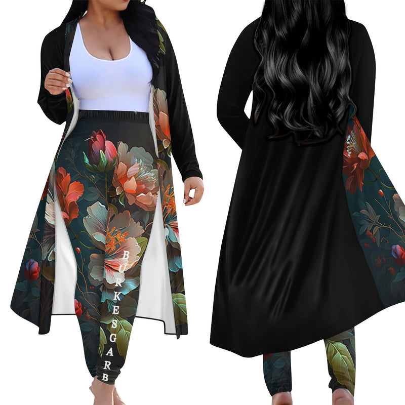 "Stay Cozy and Chic with Burkesgarb Women's Long Sleeve Cardigan and Leggings 2pcs"