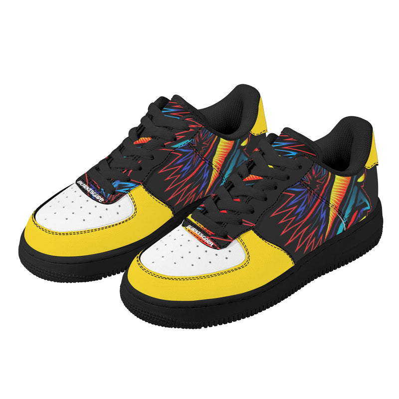 "Step into style with Burkesgarb's 'Colorful Thoughts' Men's Low Top Leather Shoes.