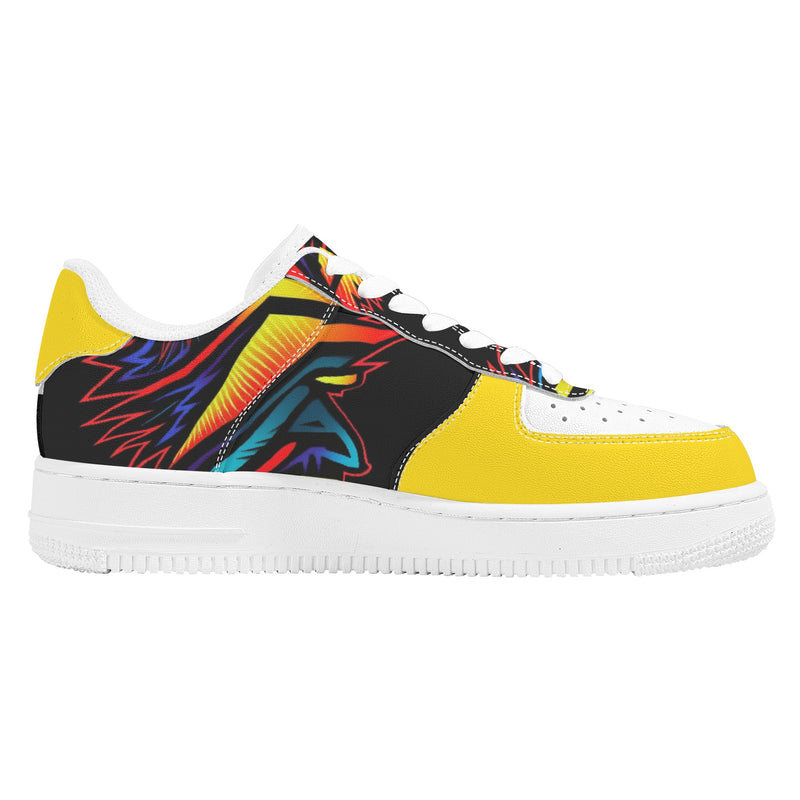 "Step into style with Burkesgarb's 'Colorful Thoughts' Men's Low Top Leather Shoes.