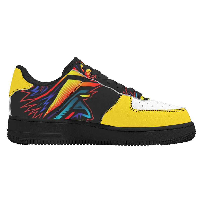 "Step into style with Burkesgarb's 'Colorful Thoughts' Men's Low Top Leather Shoes.