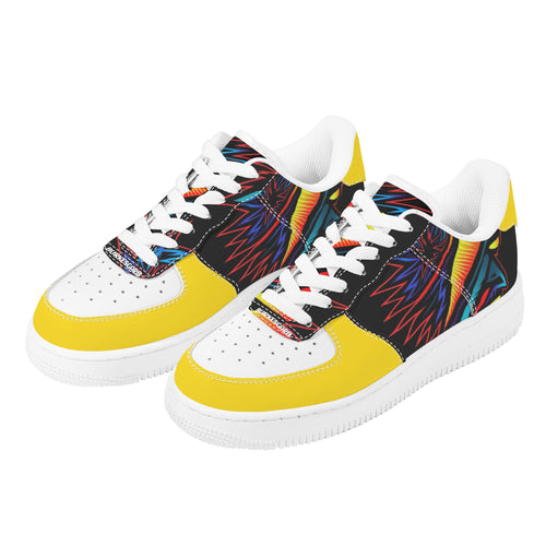 "Step into style with Burkesgarb's 'Colorful Thoughts' Men's Low Top Leather Shoes.