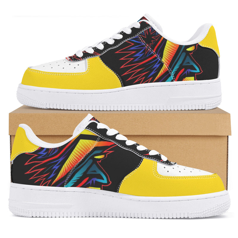 "Step into style with Burkesgarb's 'Colorful Thoughts' Men's Low Top Leather Shoes.
