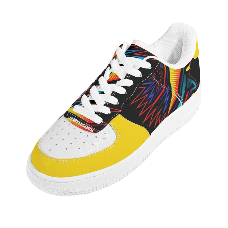 "Step into style with Burkesgarb's 'Colorful Thoughts' Men's Low Top Leather Shoes.