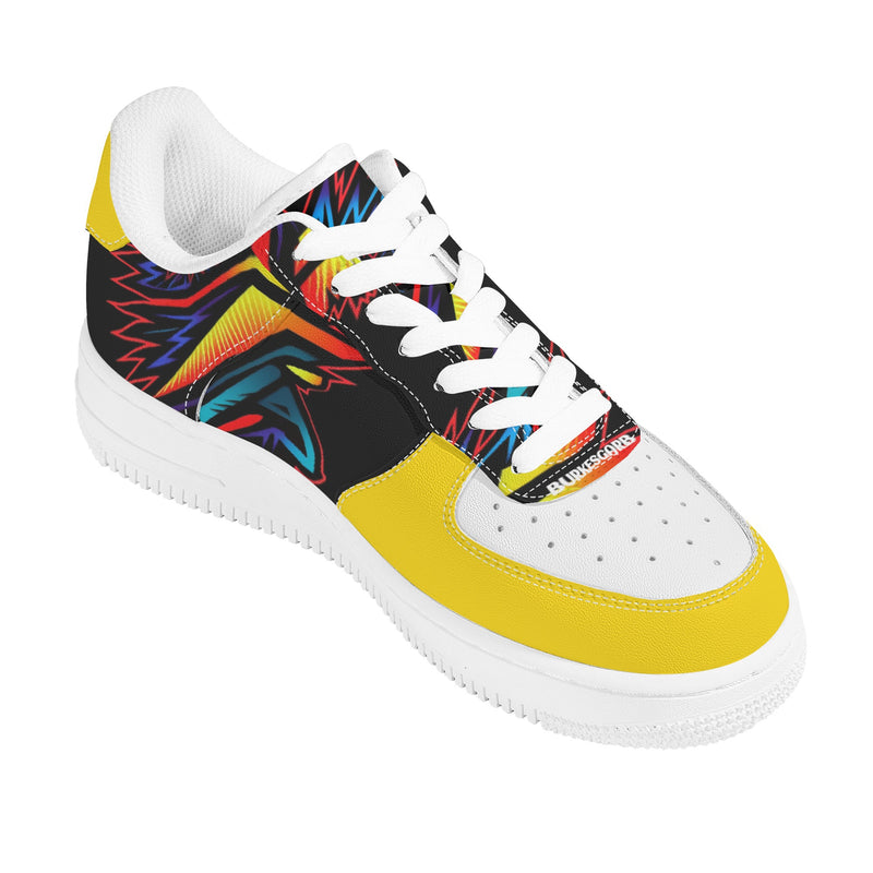 "Step into style with Burkesgarb's 'Colorful Thoughts' Men's Low Top Leather Shoes.