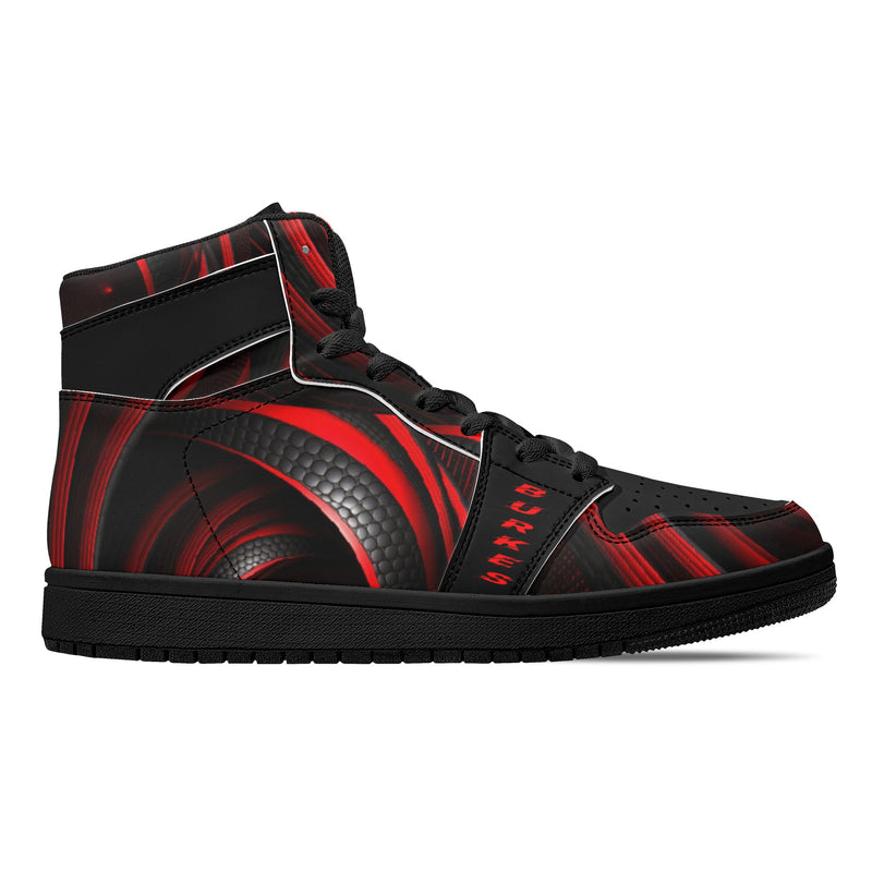 Step up your style with Burkesgarb Red Line Mens High Top Leather Sneaker