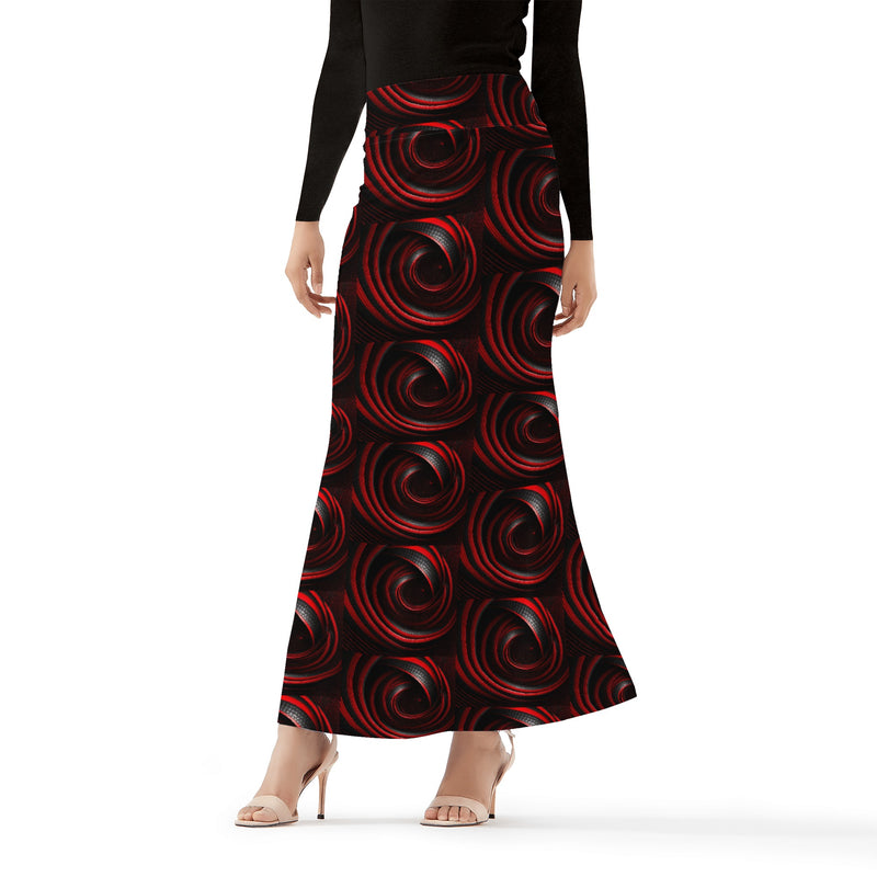 Stand Out in Style with Burkesgarb Red Line Womens Full Length Skirt