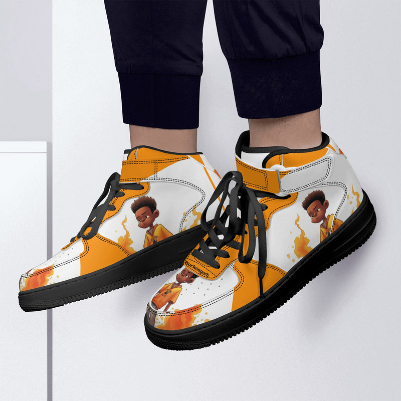 Elevate Your Style with Burkesgarb Thru the Fire II Mens High Top Leather Sneakers