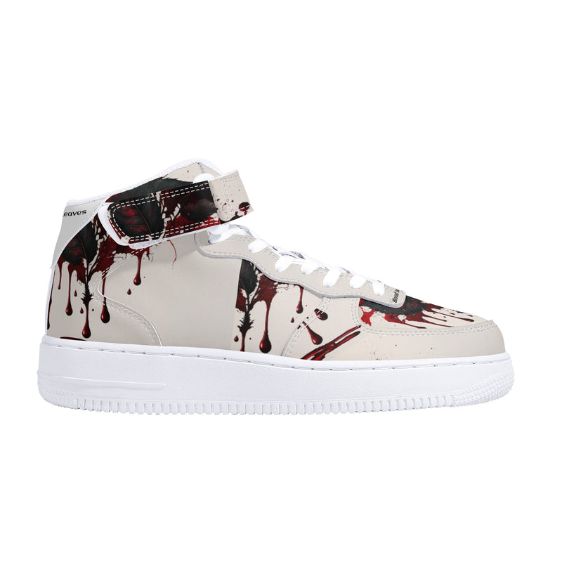 Burkesgarb Blood on the Leaves Mens High Top Leather Sneaker - Bold and Edgy Footwear