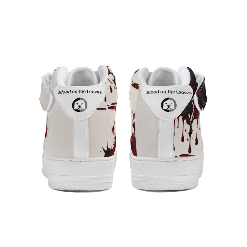 Burkesgarb Blood on the Leaves Mens High Top Leather Sneaker - Bold and Edgy Footwear