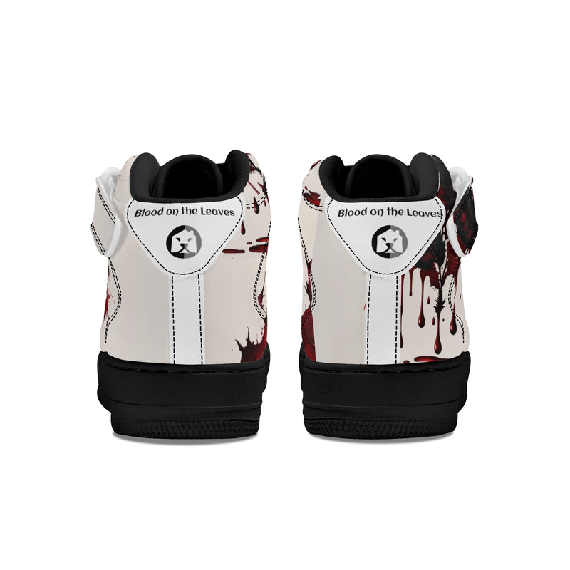 Burkesgarb Blood on the Leaves Mens High Top Leather Sneaker - Bold and Edgy Footwear