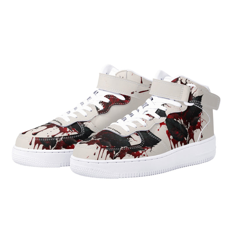 Burkesgarb Blood on the Leaves Mens High Top Leather Sneaker - Bold and Edgy Footwear