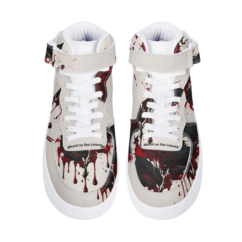 Burkesgarb Blood on the Leaves Mens High Top Leather Sneaker - Bold and Edgy Footwear