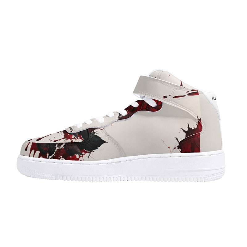 Burkesgarb Blood on the Leaves Mens High Top Leather Sneaker - Bold and Edgy Footwear