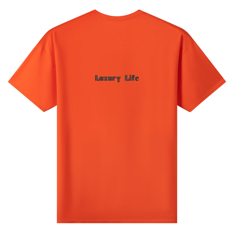 Embrace the Luxurious Life with Burkesgarb Luxury Life Embroidered Mens Cotton T-shirt