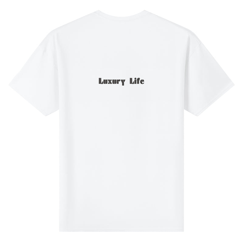 Embrace the Luxurious Life with Burkesgarb Luxury Life Embroidered Mens Cotton T-shirt