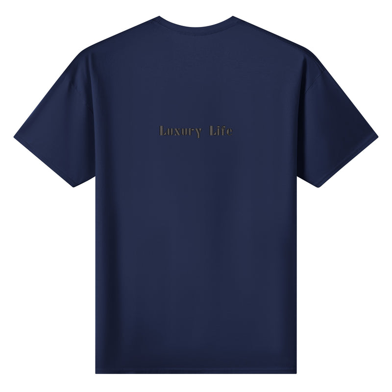 Embrace the Luxurious Life with Burkesgarb Luxury Life Embroidered Mens Cotton T-shirt