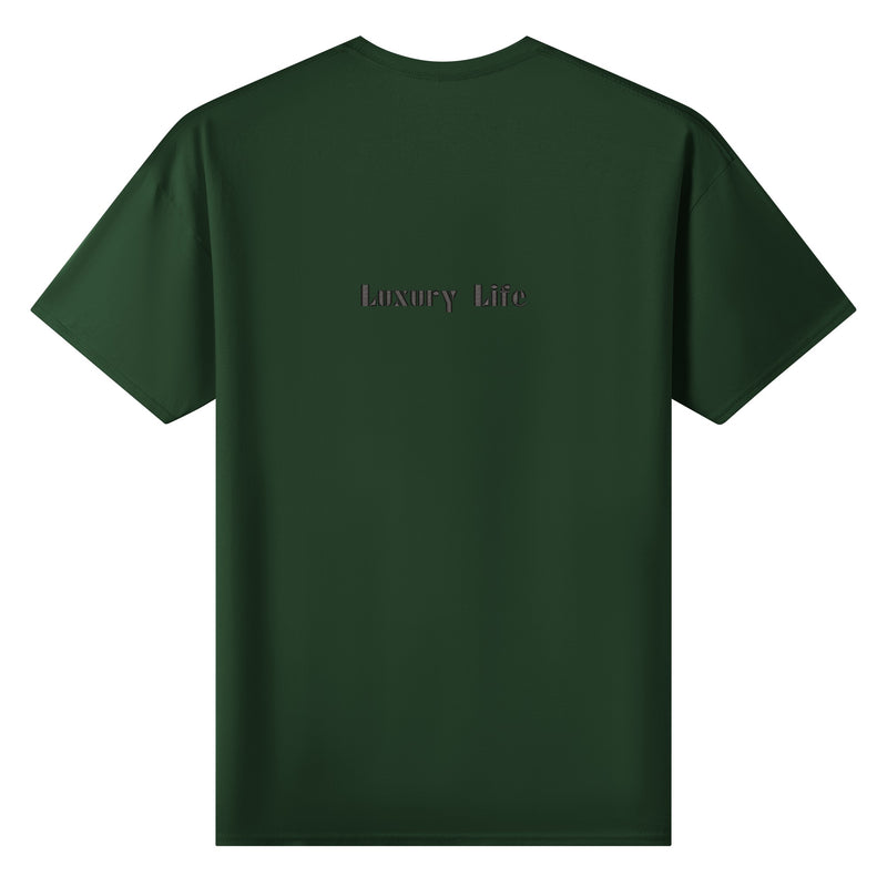 Embrace the Luxurious Life with Burkesgarb Luxury Life Embroidered Mens Cotton T-shirt