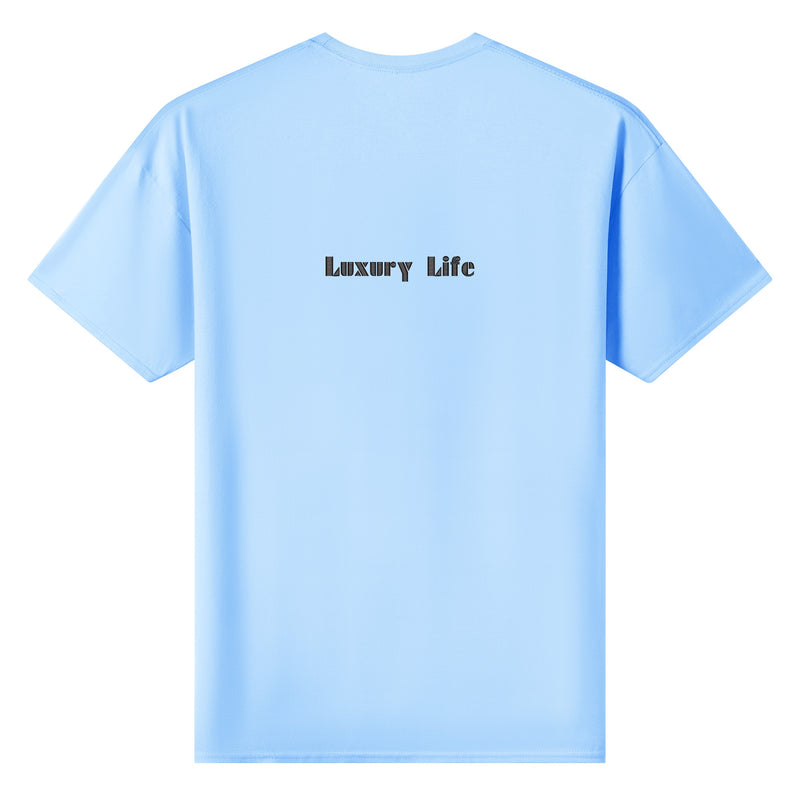 Embrace the Luxurious Life with Burkesgarb Luxury Life Embroidered Mens Cotton T-shirt