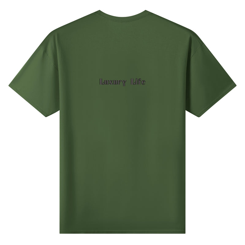 Embrace the Luxurious Life with Burkesgarb Luxury Life Embroidered Mens Cotton T-shirt