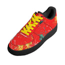 Burkesgarb Red n Yellow Walking Canvas Mens Low Top Leather Shoes - Comfort Meets Style
