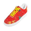 Burkesgarb Red n Yellow Walking Canvas Mens Low Top Leather Shoes - Comfort Meets Style